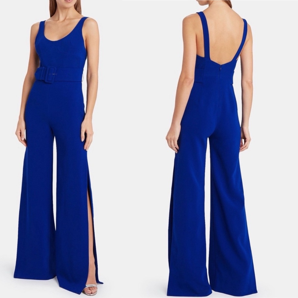 Jonathan Simkhai Blue Wide-Leg Jumpsuit with Side Slits
